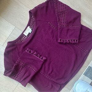 Women's Maroon Anthropologie Sweater